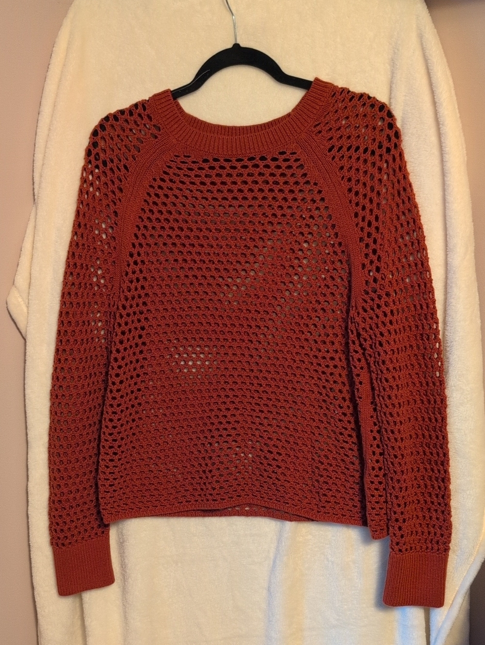 Old Navy Rust Open-Knit Crewneck Sweater - Women's